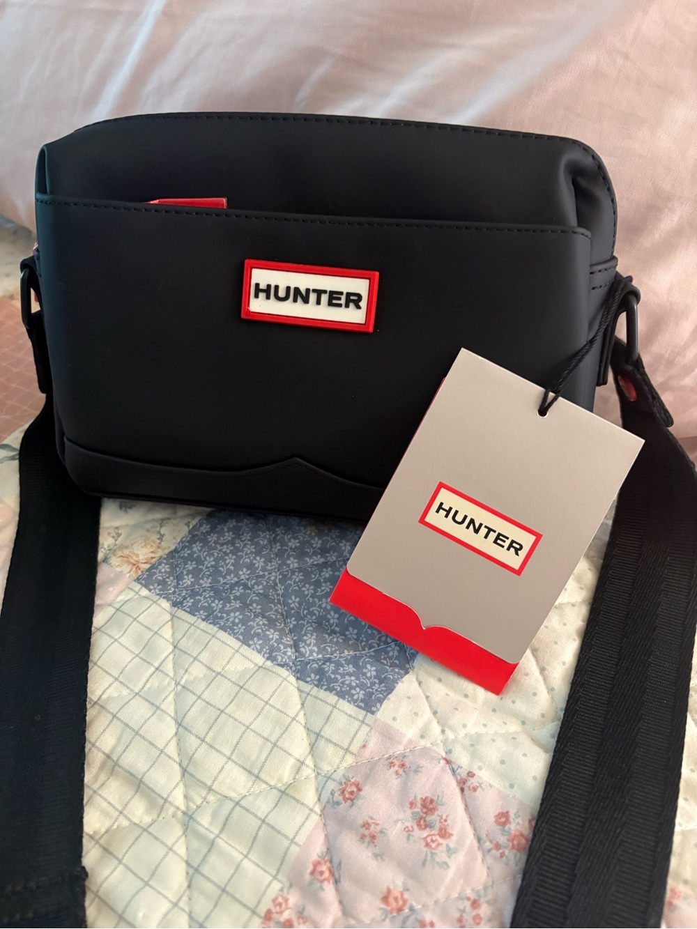 HUNTER Black Crossbody Bag for women or men